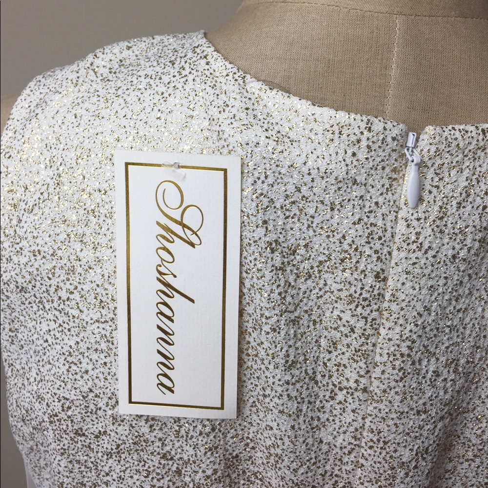 ⭐️ Shoshanna Cream Metallic Speckle Sleeveless Sheath Dress ⭐️ - Picture 5 of 7